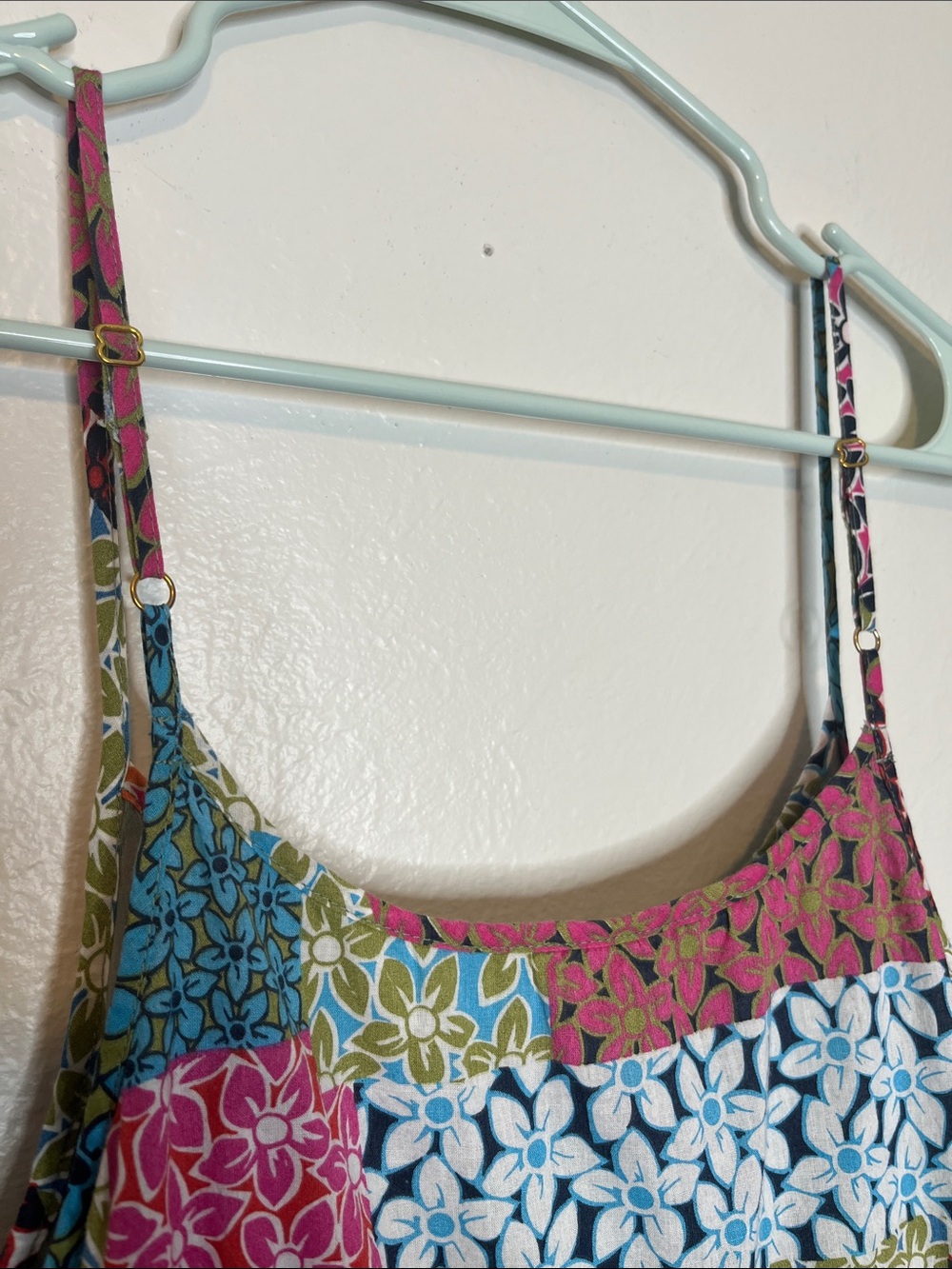 Natural Life Patchwork Maxi Dress Size M Colorful Tiered Boho Hippie Summer - Picture 7 of 7